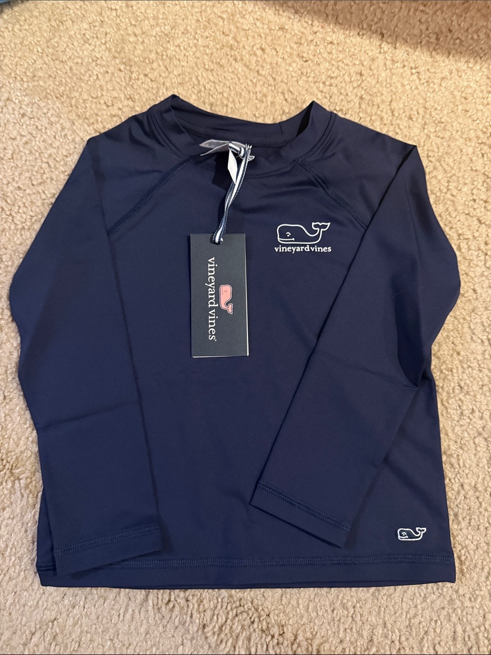 Vineyard Vines Kids Navy Long-Sleeve Swim Rashguard